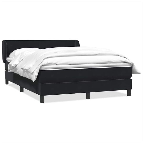 vidaXL Sommier &agrave; lattes de lit avec matelas noir 160x220 cm velours
