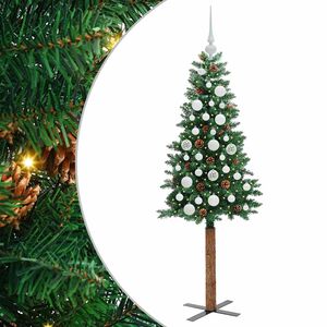 vidaXL Sapin de No&euml;l mince Vert 150 cm PVC et bois de pin massif