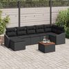 vidaXL Ensemble de canap&eacute; de jardin avec coussin 8 pcs Noir polyrotin