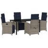 vidaXL Ensemble de salle &agrave; manger pour jardin 5 pc Gris polyrotin