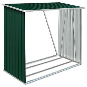 vidaXL Abri de stockage de bois Acier galvanis&eacute; 163x83x154 cm Vert