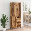 vidaXL Haut Armoire 2 pcs Bois Ancien Bois Agglom&eacute;r&eacute; et Verre