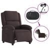 vidaXL Fauteuil inclinable électrique Marron foncé Tissu