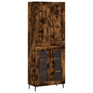 vidaXL Buffet haut Ch&ecirc;ne fum&eacute; 69,5x34x180 cm Bois d'ing&eacute;nierie