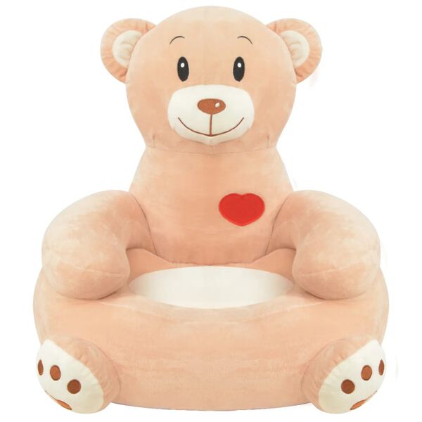vidaXL Chaise pour enfants en peluche ours Marron