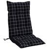 vidaXL Coussins de chaise &agrave; dossier haut lot de 4 motif carreaux noir