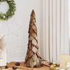 vidaXL Sapin de Noël avec support Marron 110 cm Bois de teck solide