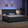 vidaXL Lit &agrave; ressort LED avec matelas Gris fonc&eacute; 200 x 200 cm Velours