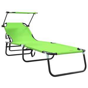vidaXL Chaise longue pliante oxford Vert