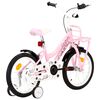 vidaXL V&eacute;lo enfant avec porte-bagages avant 16 pouces Blanc et rose