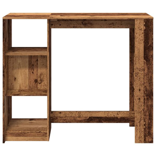 vidaXL Table de bar avec &eacute;tag&egrave;re vieux bois bois d'ing&eacute;nierie