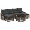 vidaXL Ensemble de canap&eacute; de jardin 7 pc Gris polyrotin
