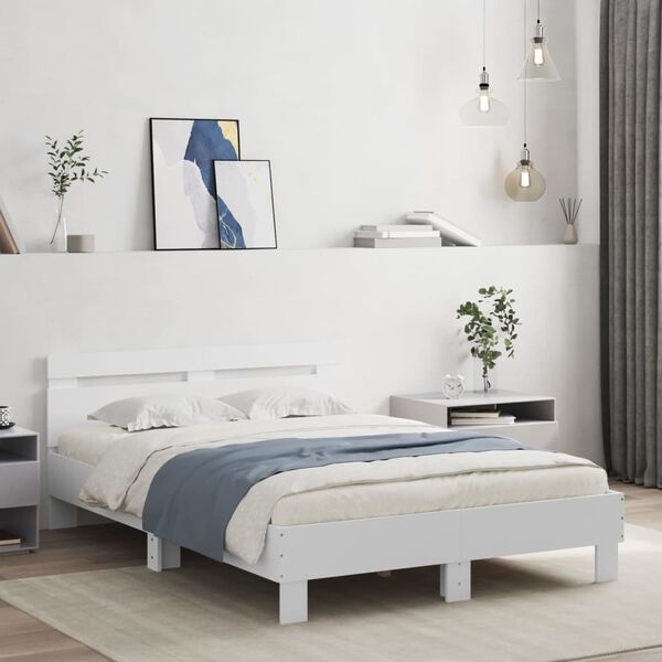vidaXL Cadre de lit sans matelas blanc 120x190 cm