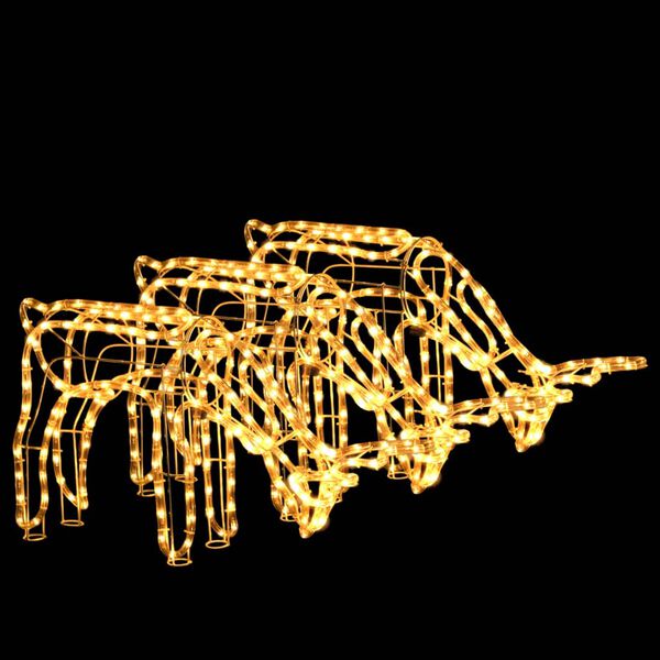 vidaXL Rennes de No&euml;l 3 pcs Blanc chaud 73x31x45 cm