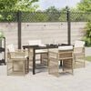 vidaXL Ensemble de salle &agrave; manger pour jardin 5 pcs Beige polyrotin