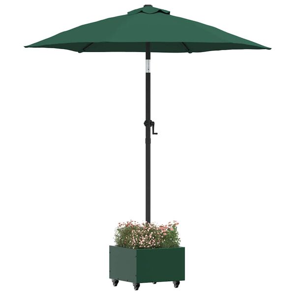 vidaXL Base de parasol avec jardinière Vert 45 x 45 x 45 cm Acier