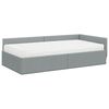 vidaXL Cadre de lit d'angle avec matelas Autre 2 pcs Gris clair tissu