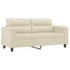 vidaXL Ensemble de canapés 2 pcs avec coussins crème similicuir