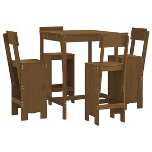 vidaXL Ensemble de bar de jardin 5 pcs marron miel bois de pin massif