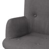 vidaXL Fauteuil avec repose-pied gris tissu