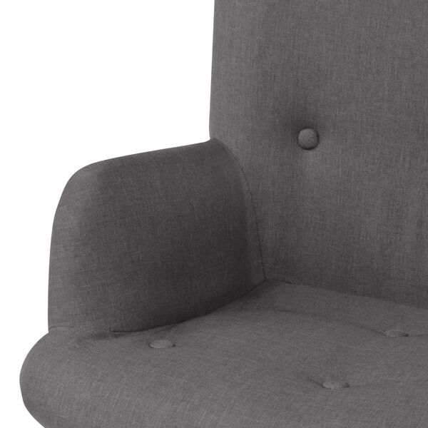 vidaXL Fauteuil avec repose-pied gris tissu