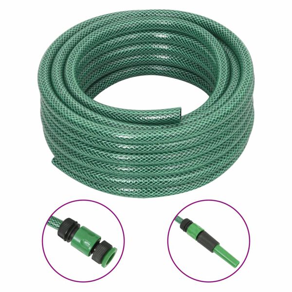 vidaXL Tuyau d'arrosage avec jeu de raccords vert 0,5" 50 m PVC