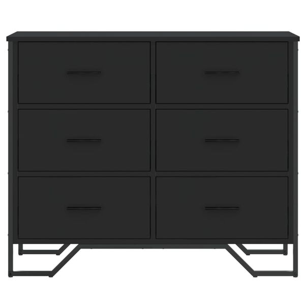 vidaXL Commode noir 91x35,5x74,5 cm bois d'ing&eacute;nierie
