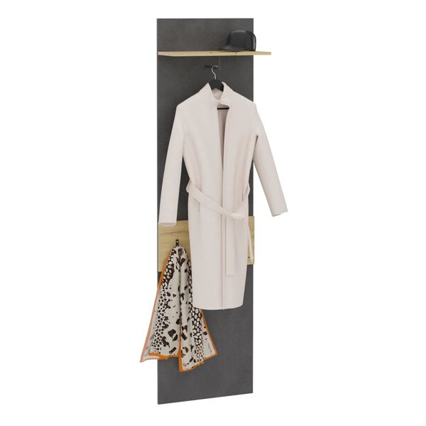 FMD Portemanteau mural avec étagère 50x23x188cm Matera Chêne artisanal