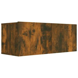 vidaXL Meuble TV ch&ecirc;ne fum&eacute; 80x30x30 cm bois d'ing&eacute;nierie