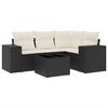 vidaXL Salon de jardin 5 pcs avec coussins noir r&eacute;sine tress&eacute;e