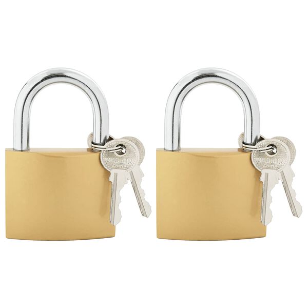 vidaXL U Lock avec Cl&eacute;s 2 pcs Laiton Fer