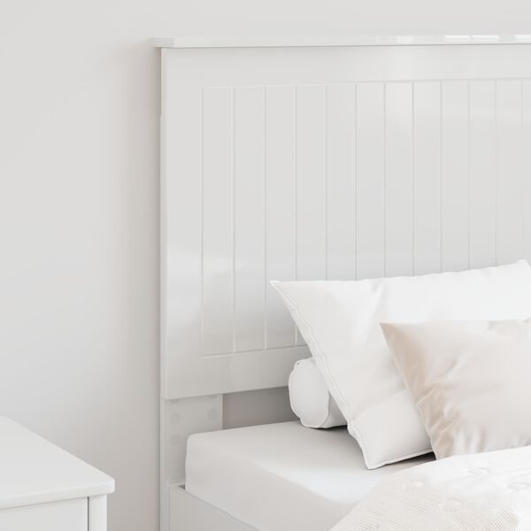 vidaXL T&ecirc;te de lit Blanc Brillant 75 cm Bois d'ing&eacute;nierie