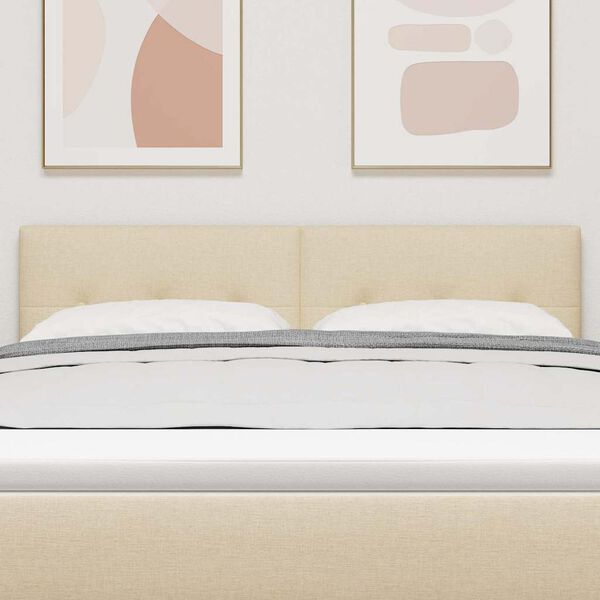 vidaXL T&ecirc;te de lit LED avec des lumi&egrave;res &agrave; LED Cr&egrave;me 144 cm Polyester