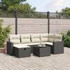 vidaXL Salon de jardin 7 pcs avec coussins noir r&eacute;sine tress&eacute;e