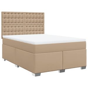 vidaXL Sommier &agrave; lattes de lit avec matelas Cappuccino 160x200 cm