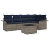 vidaXL Ensemble de canap&eacute; de jardin 6 pc Gris polyrotin