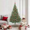 vidaXL Sapin de No&euml;l artificiel pr&eacute;-&eacute;clair&eacute; Vert 180 cm PVC