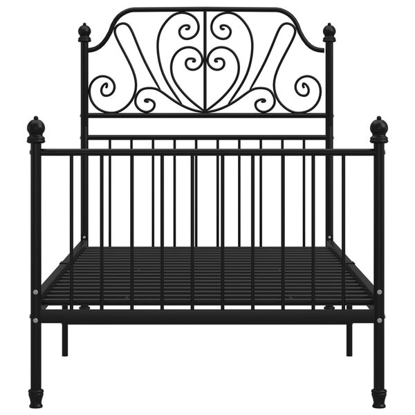 vidaXL Cadre de lit sans matelas noir métal 100x200 cm