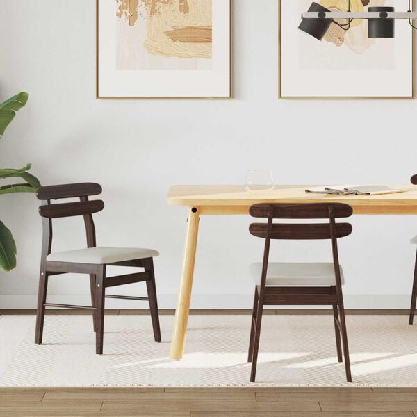 vidaXL Chaise de salle à manger 2 pcs Marron clair et clair