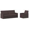 vidaXL Ensemble de Canap&eacute;s 2 pcs Marron fonc&eacute; Tissu