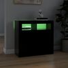 vidaXL Buffet avec lumi&egrave;res LED noir 80x35x75 cm