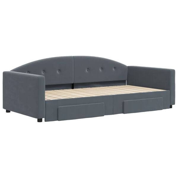 vidaXL Lit de jour avec gigogne et tiroirs sans matelas 100x200 cm