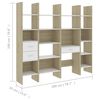 vidaXL Ensemble de biblioth&egrave;que 4 pcs Blanc et ch&ecirc;ne sonoma