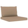 vidaXL Salon de jardin 10 pcs avec coussins Taupe