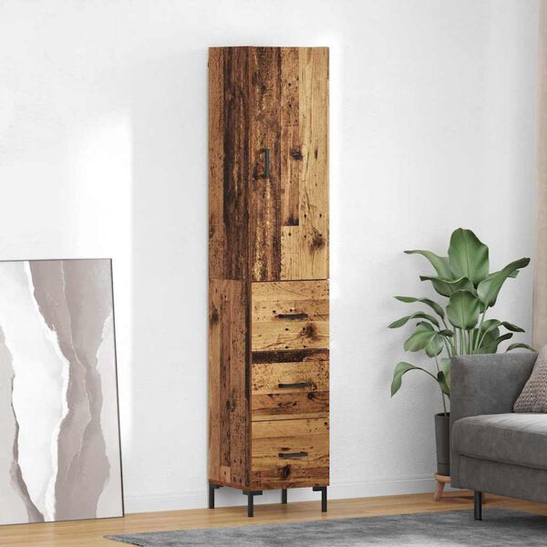 vidaXL Haut Armoire Bois Ancien 69,5 x 34 x 180 cm Bois d'ing&eacute;nierie