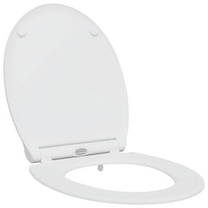 vidaXL Si&egrave;ge de toilette Blanc 45,5 x 37,5 x 3,8 cm Duroplast