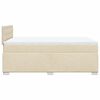 vidaXL Sommier &agrave; lattes de lit avec matelas cr&egrave;me 120x190 cm tissu