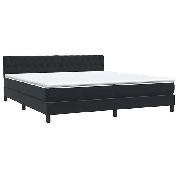vidaXL Sommier &agrave; lattes de lit avec matelas noir 200x220 cm velours