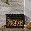 vidaXL Support pour bois de chauffage Noir 108x73x79 cm Bois de pin