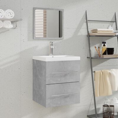 vidaXL Armoire de salle de bain avec miroir Gris béton 41x38,5x48 cm